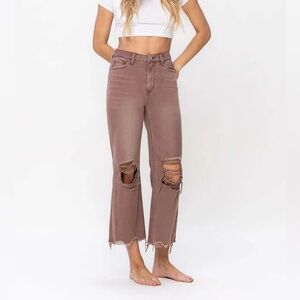 Vervet Womens size 27 90’s vintage hi rise cropped flare jeans Aztec grunge